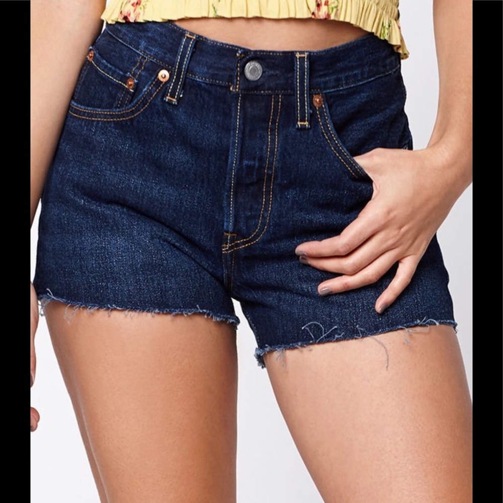 Levi's Dark Pacific 501 Cutoff Denim Shorts SZ 26
